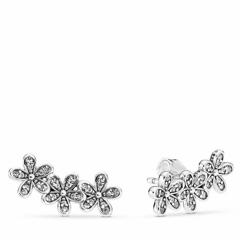 Pandora Dazzling Daisies Stud Earrings - Sterling Silver/Cubic Zirconia - Canada | FC3234FK